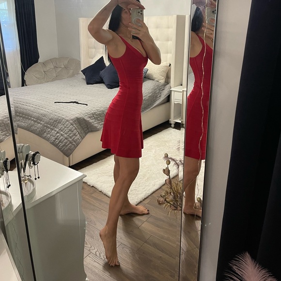 Herve Leger red Dress - Picture 9 of 13